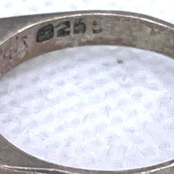 925 Sterling Silver Mexico Abalone Channel Inlay Iridescent Ring Size 6.25 VTG - Picture 4 of 15